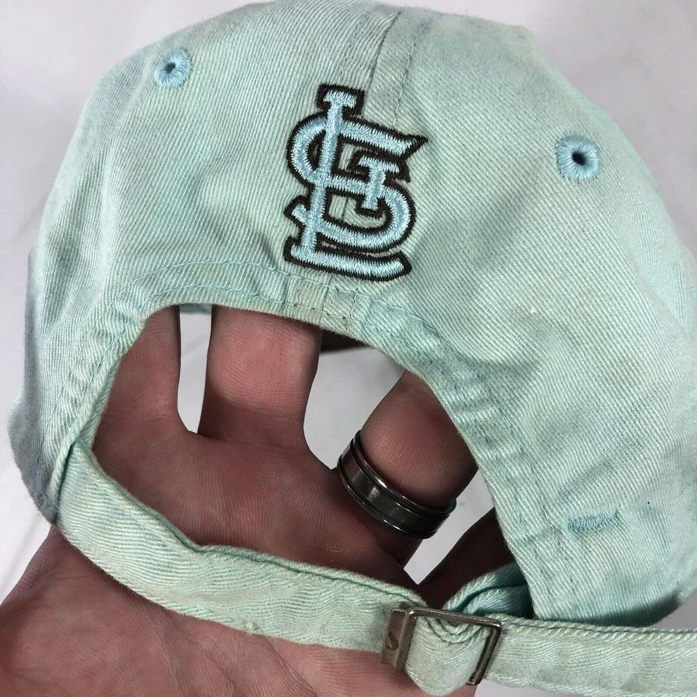 ST LOUIS CARDINALS NIKE HAT CAP LIGHT BLUE STRAP BACK ADJUSTABLE DISCOLORED OSFM - Picture 9 of 15